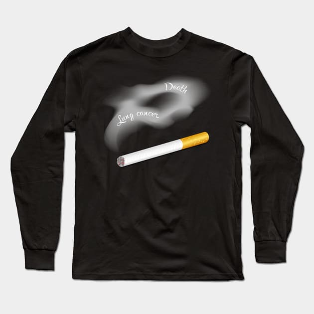 Lung cancer poster Cigarette Long Sleeve T-Shirt by designbek